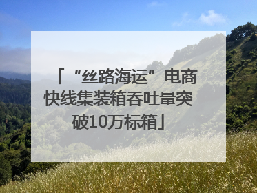 “丝路海运”电商快线集装箱吞吐量突破10万标箱