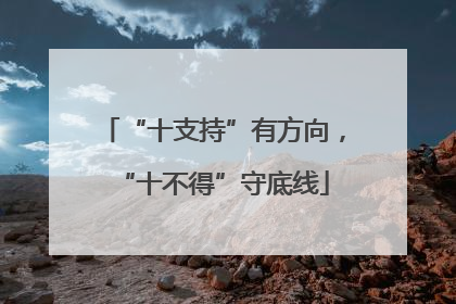 “十支持”有方向，“十不得”守底线