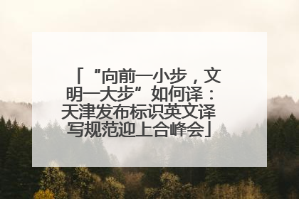 “向前一小步，文明一大步”如何译：天津发布标识英文译写规范迎上合峰会
