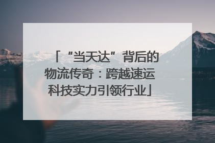 “当天达”背后的物流传奇：跨越速运科技实力引领行业