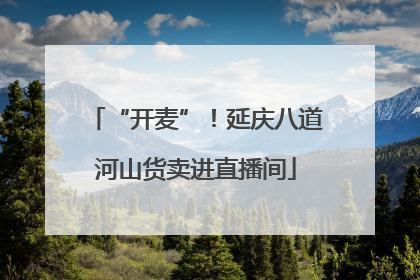 “开麦”！延庆八道河山货卖进直播间