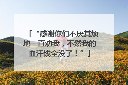 “感谢你们不厌其烦地一直劝我，不然我的血汗钱全没了！”