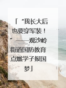 “我长大后也要穿军装！”——观沙岭街道国防教育点燃学子报国梦