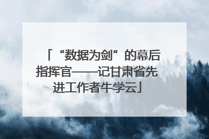 “数据为剑”的幕后指挥官——记甘肃省先进工作者牛学云