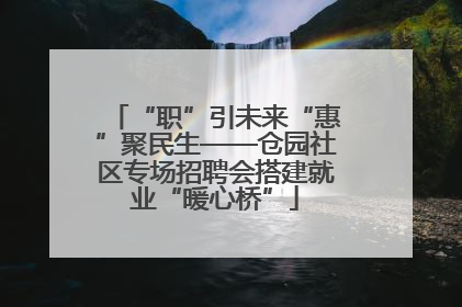 “职”引未来“惠”聚民生——仓园社区专场招聘会搭建就业“暖心桥”
