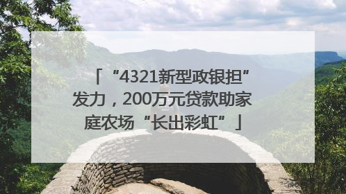 “4321新型政银担”发力，200万元贷款助家庭农场“长出彩虹”