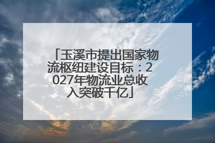 玉溪市提出国家物流枢纽建设目标：2027年物流业总收入突破千亿