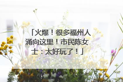火爆！很多福州人涌向这里！市民陈女士：太好玩了！