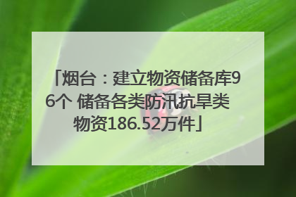 烟台：建立物资储备库96个 储备各类防汛抗旱类物资186.52万件