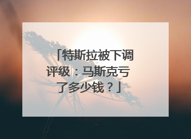 特斯拉被下调评级：马斯克亏了多少钱？