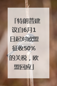 特朗普建议自6月1日起对欧盟征收50%的关税，欧盟回应