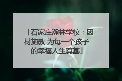 石家庄瀚林学校：因材施教 为每一个孩子的幸福人生奠基