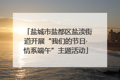 盐城市盐都区盐渎街道开展“我们的节日·情系端午”主题活动
