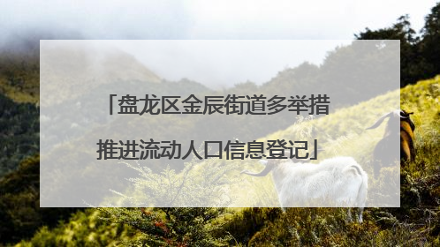 盘龙区金辰街道多举措推进流动人口信息登记