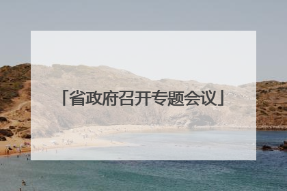 省政府召开专题会议