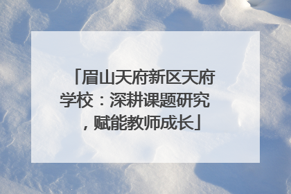 眉山天府新区天府学校：深耕课题研究，赋能教师成长