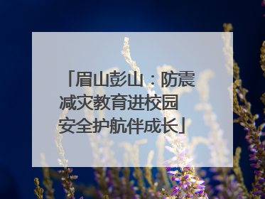 眉山彭山：防震减灾教育进校园 安全护航伴成长