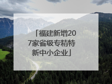 福建新增207家省级专精特新中小企业