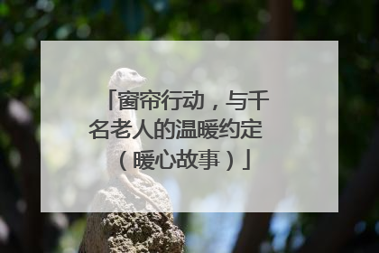 窗帘行动，与千名老人的温暖约定（暖心故事）