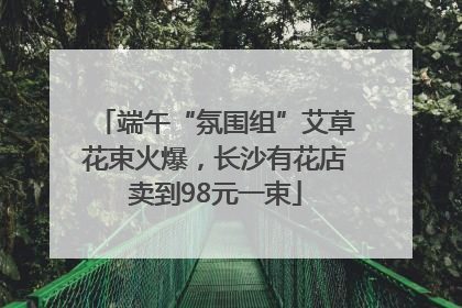 端午“氛围组”艾草花束火爆，长沙有花店卖到98元一束