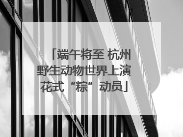 端午将至 杭州野生动物世界上演花式“粽”动员