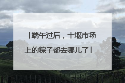 端午过后，十堰市场上的粽子都去哪儿了
