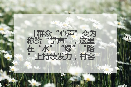 群众“心声”变为称赞“掌声”，这里在“水”“绿”“路”上持续发力，村容村貌焕然一新