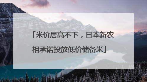 米价居高不下，日本新农相承诺投放低价储备米