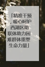 精准干预，暖心呵护 西湖区助联体助力困难群体重塑生命力量