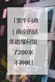 紫牛问政｜南京的这条路缘何留了200米不种树