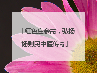 红色庄余霞，弘扬杨则民中医传奇