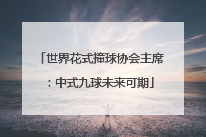 世界花式撞球协会主席：中式九球未来可期