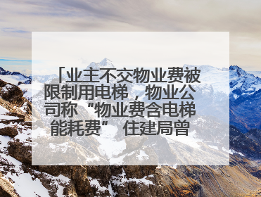 业主不交物业费被限制用电梯，物业公司称“物业费含电梯能耗费” 住建局曾责令整改