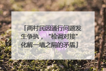 两村民因通行问题发生争执，“检调对接”化解一墙之隔的矛盾