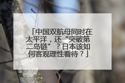 中国双航母同时在太平洋，还“突破第二岛链”？日本该如何客观理性看待？