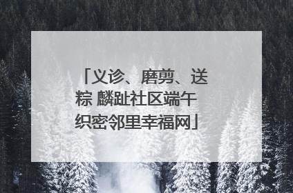 义诊、磨剪、送粽 麟趾社区端午织密邻里幸福网