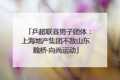 乒超联赛男子团体：上海地产集团不敌山东魏桥·向尚运动