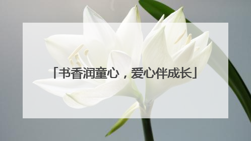 书香润童心，爱心伴成长