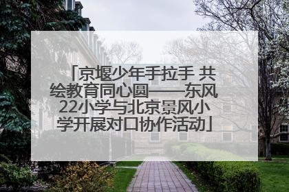 京堰少年手拉手 共绘教育同心圆——东风22小学与北京景风小学开展对口协作活动