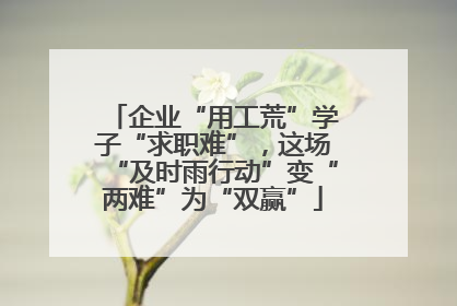 企业“用工荒”学子“求职难”，这场“及时雨行动”变“两难”为“双赢”