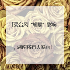 受台风“蝴蝶”影响，湖南将有大暴雨