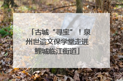 古城“寻宝”！泉州世遗文保学堂走进鲤城临江街道