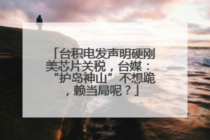 台积电发声明硬刚美芯片关税，台媒：“护岛神山”不想跪，赖当局呢？