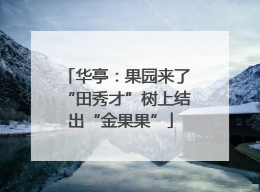 华亭：果园来了“田秀才”树上结出“金果果”
