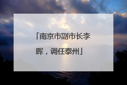 南京市副市长李晖，调任泰州