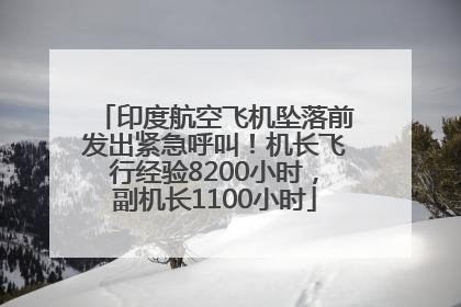印度航空飞机坠落前发出紧急呼叫！机长飞行经验8200小时，副机长1100小时