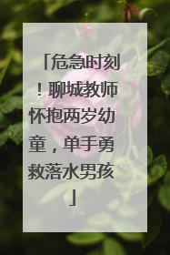危急时刻！聊城教师怀抱两岁幼童，单手勇救落水男孩