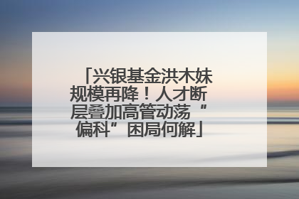 兴银基金洪木妹规模再降！人才断层叠加高管动荡“偏科”困局何解