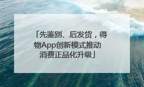 先鉴别、后发货，得物App创新模式推动消费正品化升级