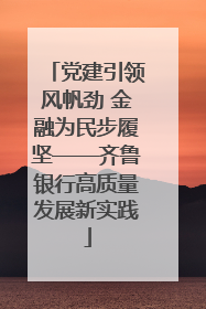 党建引领风帆劲 金融为民步履坚——齐鲁银行高质量发展新实践